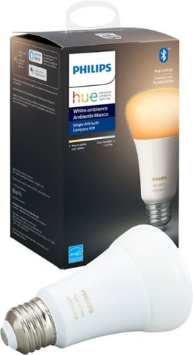 Philips - Hue White Ambiance A19 Bluetooth Smart LED Bulb - Adjustable White