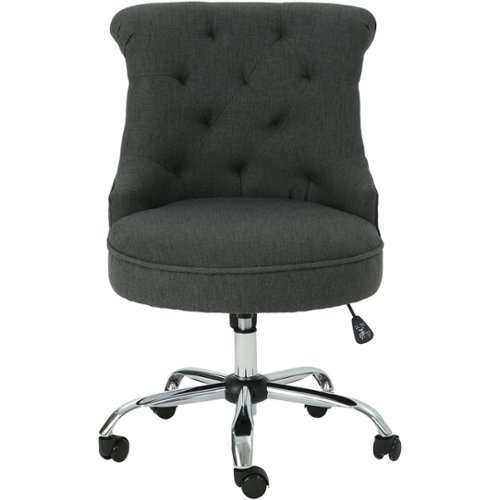 Noble House - Sturgis Fabric Desk Chair - Dark Gray-Front_Standard 