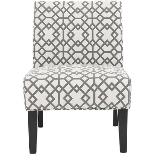Noble House - Weymouth Fabric Accent Chair - Gray Geometric-Front_Standard 