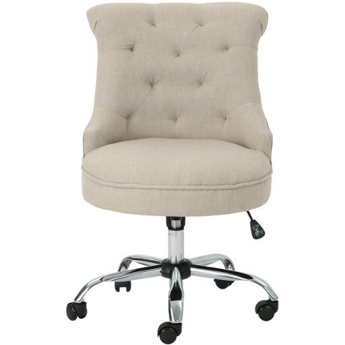 Noble House - Sturgis Fabric Desk Chair - Wheat-Front_Standard 