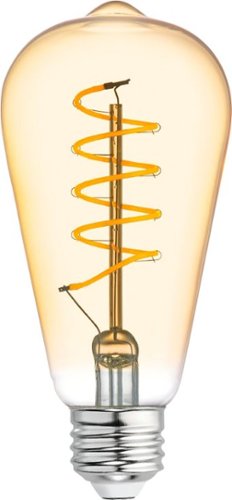 

GE - Vintage 250-Lumen, 5W Dimmable ST19 LED Light Bulb, 60W Equivalent - Amber