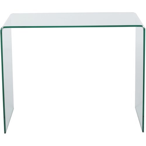 Noble House - Greenwich Rectangular Modern Tempered Glass Table-Front_Standard 