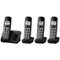 Panasonic - KX-TGE434B DECT 6.0 Expandable Cordless Phone System with Digital Answering System - Black-Angle_Standard