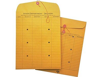 Quality Park - Button & String Kraft Catalog Envelopes, 10" x 15", 100/Box - Brown