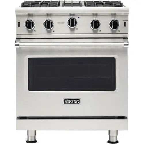 Front. Viking - Professional 5 Series 4.0 Cu. Ft. Freestanding LP Gas Convection Range - Stainless Steel.