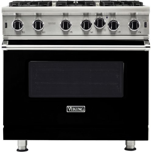 Viking - Professional 5 Series 5.1 Cu. Ft. Freestanding LP Gas Convection Range - Black-Front_Standard 