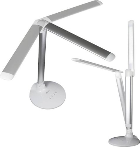 OttLite Command LED Desk Lamp with Amazon Alexa and Google Home Voice Assistant - Silver GLOBAL SHIPPING