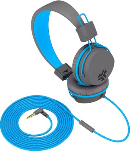 JLab Neon On-Ear Headphones - Blue/Graphite GLOBAL SHIPPING