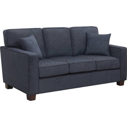 

OSP Home Furnishings - Russel 3 Seater Fabric Sofa - Navy