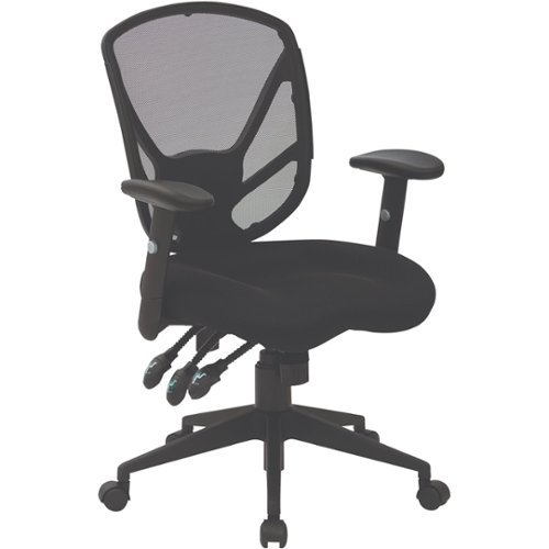 WorkSmart - SPX Series 5-Pointed Star Fabric Office Chair - Black-Front_Standard 
