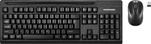  Dynex™ - DX-PNC2019 Wireless Ergonomic Wireless Keyboard and Mouse Bundle - Black
