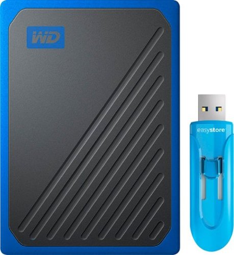  WD - 1TB My Passport Go Portable SSD + 64GB easystore USB Flash Drive Bundle - Black With Cobalt Trim