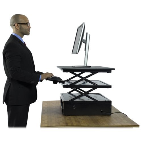 Uncaged Ergonomics - CHANGEdesk Laminate Standing Desk Converter With Adjustable Height - Black