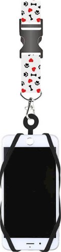 Gear Beast - Smartphone Ribbon Lanyard with Card Pocket - I Love Dogs/Black-Front_Standard 