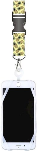 Gear Beast - Smartphone Ribbon Lanyard with Card Pocket - Pineapple/Clear-Front_Standard 