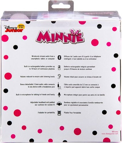 eKids Minnie Mouse Wireless Over-the-Ear Headphones - Pink BUY IN EUROPE
