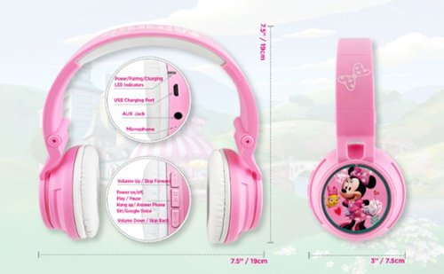 eKids Minnie Mouse Wireless Over-the-Ear Headphones - Pink BUY IN SINGAPORE