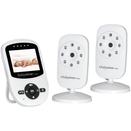 BabySense - Video Baby Monitor with (2) cameras and 2.4" Screen - White