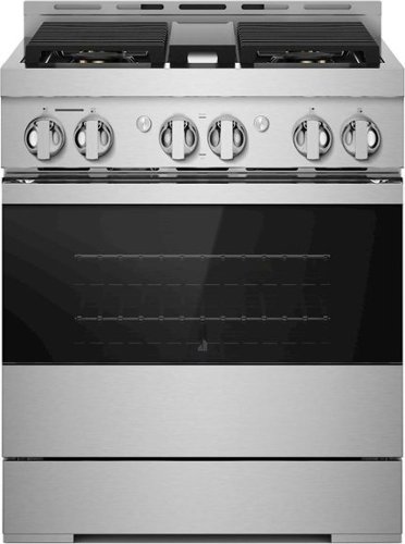 JennAir - NOIR 4.1 Cu. Ft. Self-Cleaning Freestanding Gas Convection Range - Floating Black Glass