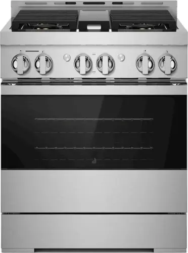 Front. JennAir - NOIR 4.1 Cu. Ft. Self-Cleaning Freestanding Gas Convection Range - Floating Black Glass.