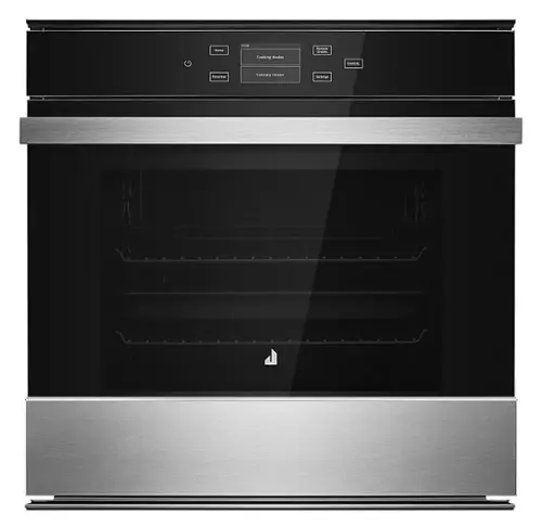 Front. JennAir - NOIR 24" Built-In Single Electric Convection Wall Oven - Floating Black Glass.