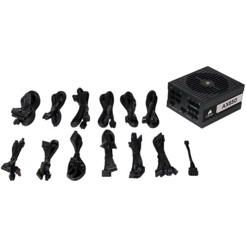 CORSAIR - AX Series 850W ATX12V 2.4 80 Plus Titanium Modular Power Supply - Black-Front_Standard