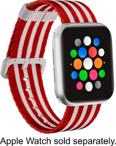 Modal™ - Woven Nylon Watch Band for Apple Watch 38mm and 40mm - Red and White Stripes