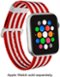 Modal™ - Woven Nylon Watch Band for Apple Watch 42, 44, 45mm (Series 1-8) and Apple Watch Ultra 49mm - Red and White Stripes-Angle_Standard