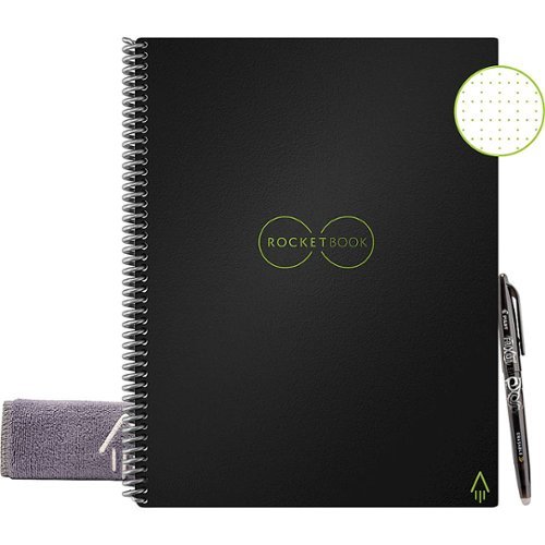 Rocketbook - Core Smart Reusable Notebook Dot-Grid  8.5" x 11" - Infinity Black