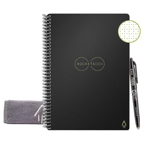 Rocketbook - Core Smart Reusable Notebook Dot-Grid 6" x 8.8" - Infinity Black
