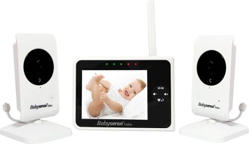 BabySense Video Baby Monitor with (2) 2.4GHz Cameras and 3.5 Screen - White WORLDWIDE DELIVERY