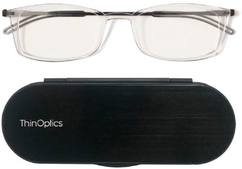 ThinOptics Brooklyn 2.5 Strength Glasses with Milano Case - Clear WORLDWIDE DELIVERY