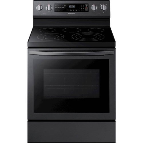 Samsung - 5.9 Cu. Ft. Self-Cleaning Freestanding Electric Convection Range - Black Stainless Steel-Front_Standard 