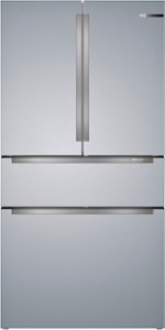 Bosch - 800 Series 20.5 Cu. Ft. 4-Door French Door Counter-Depth Smart Refrigerator - Stainless steel - Front_Standard