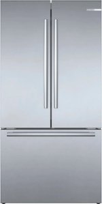 Bosch - 800 Series 21 Cu. Ft. French Door Counter-Depth Smart Refrigerator - Stainless steel - Front_Standard