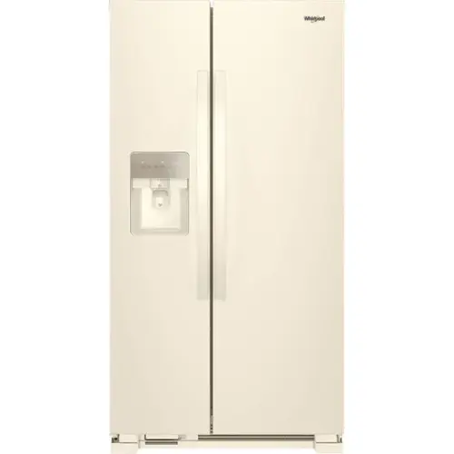 Front. Whirlpool - 21.4 Cu. Ft. Side-by-Side Refrigerator - Biscuit.