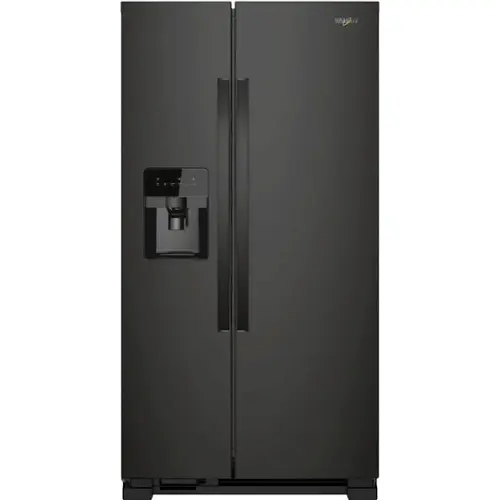 Front. Whirlpool - 21.4 Cu. Ft. Side-by-Side Refrigerator - Black.