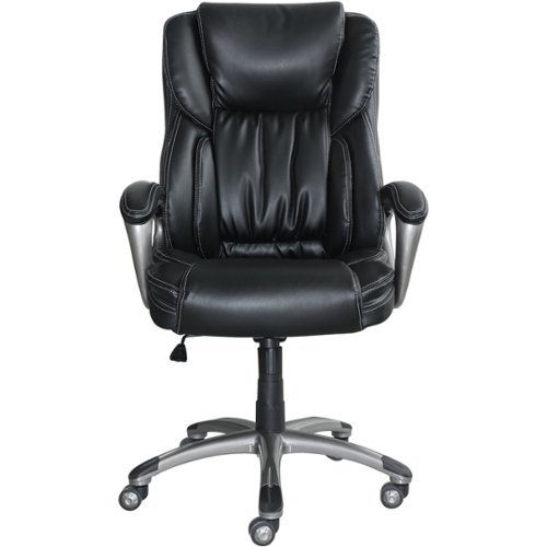 Serta - Works 5-Pointed Star Bonded Leather Executive Chair - Black