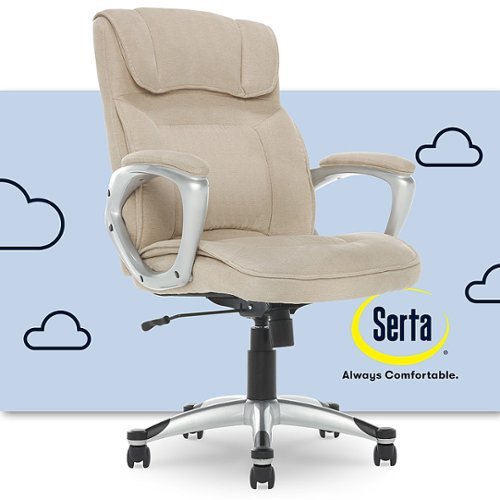 

Serta - Executive Office Ergonomic Chair with Layered Body Pillows - Fawn Tan - Silver
