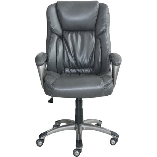 Serta - 5-Pointed Star Bonded Leather Executive Chair - Gray
