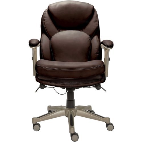 Serta - Works Bonded Leather Executive Chair - Chestnut