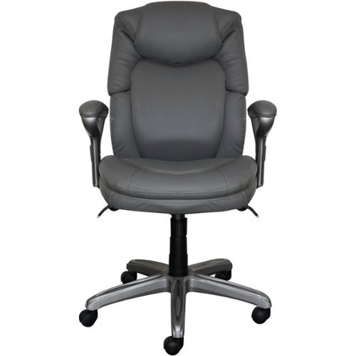 Serta - Health & Wellness Bonded Leather Home Office Chair - Gray