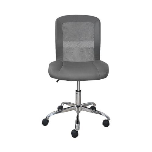 Serta - Essentials Mesh & Faux Leather Task Chair - Gray-Front_Standard 