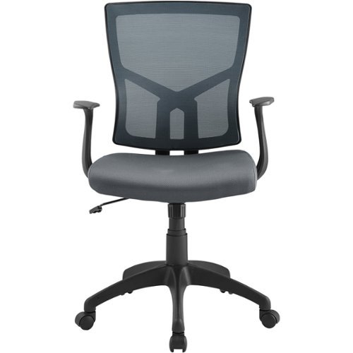 Serta - Essential Hartford Polyester & Mesh Task Chair - Gray-Front_Standard 
