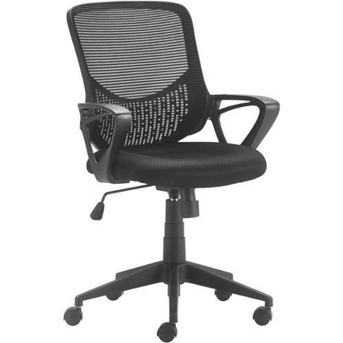 Serta - Essential Burlington Nylon, Polyester Blend Fabric & Mesh Home Office Chair - Black-Front_Standard 