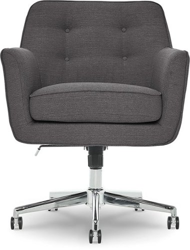 Serta - Ashland Memory Foam & Twill Fabric Home Office Chair - Graphite