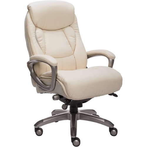 Serta - Works 5-Pointed Star Bonded Leather Executive Chair - Ivory