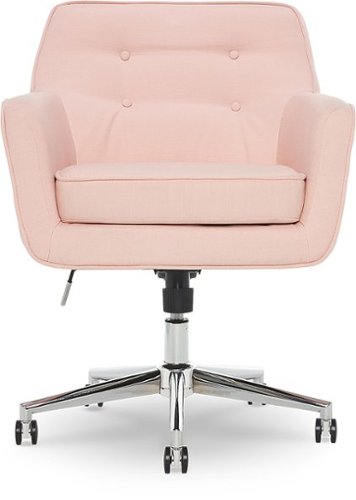 Serta - Ashland Memory Foam & Twill Fabric Home Office Chair - Blush Pink