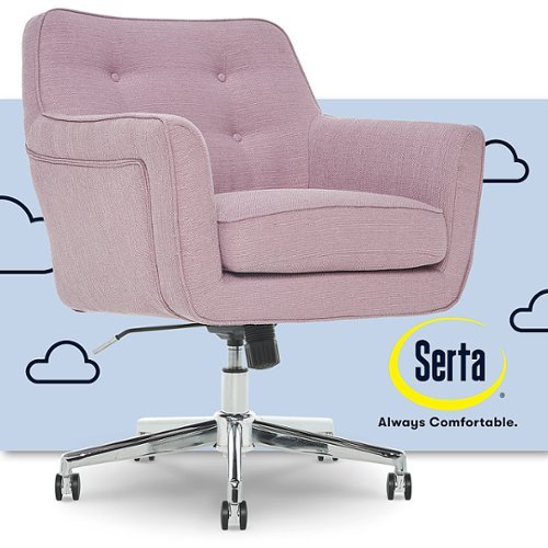 Serta - Ashland Memory Foam & Twill Fabric Home Office Chair - Lilac