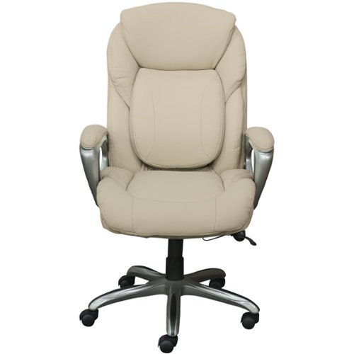 Serta - Myfit 5-Pointed Star Bonded Leather Executive Chair - Ivory-Front_Standard 